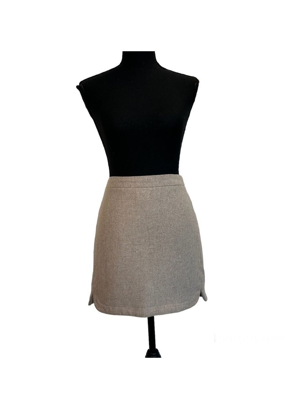 J. Crew tan brown gray taupe wool blend miniskirt Sz 6